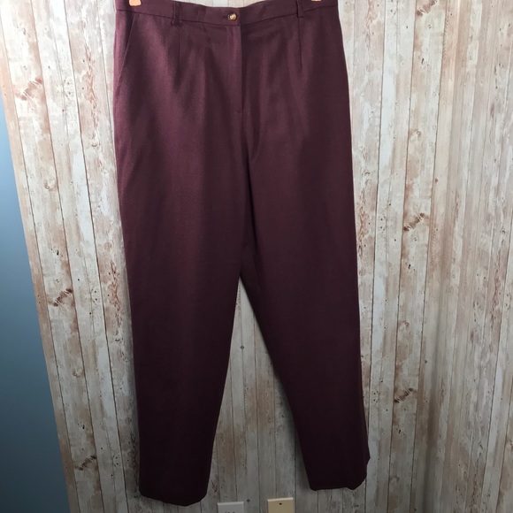 Orvis sz 14 plum purple wool trousers flat front - Picture 3 of 8